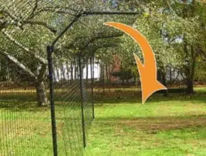 Outward slanting fence to keep cats out of your yard 